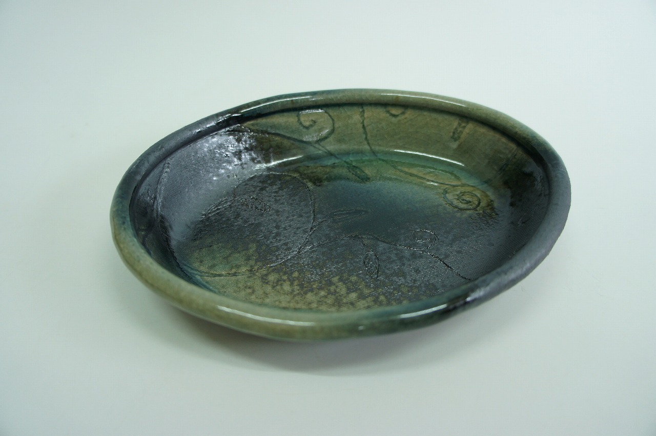 画像: 灰釉唐草紋　ミニカレー鉢